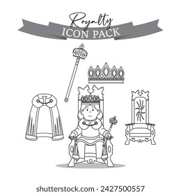 King character asset Vector illustration