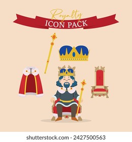 King character asset Vector illustration