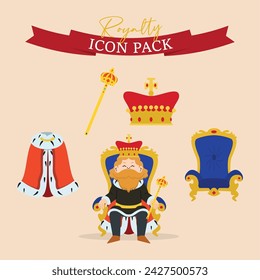 King character asset Vector illustration