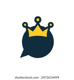 diseño de Plantilla de Ilustración vectorial de logotipo de mensaje de chat king