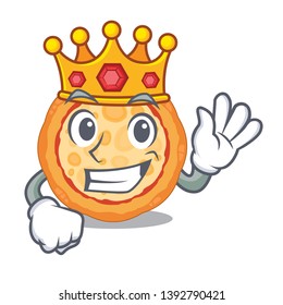King cheese pizza on a character plate