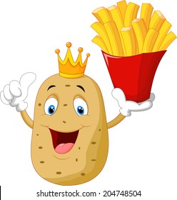 King chef potato holding a french fries