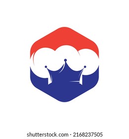 King chef vector logo design template. Chef hat and crown icon logo design.	