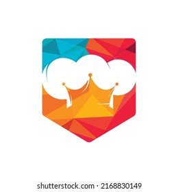 King chef vector logo design template. Chef hat and crown icon logo design.	