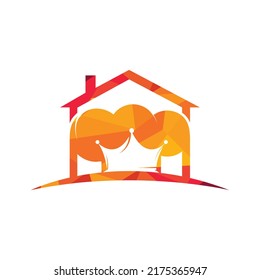 King chef vector logo design template. Chef hat and crown icon logo design.	