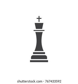 King chess figure black filled solid icon.