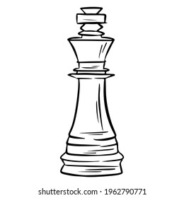 King. Chess figure. The game. Chess tournament. Logic game. Cartoon style. Vector illustration for design and decoration.