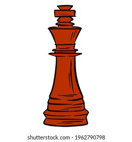 King. Chess figure. The game. Chess tournament. Logic game. Cartoon style. Vector illustration for design and decoration.