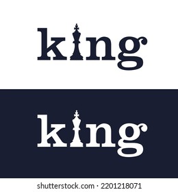 King chess graphic design template vector illustration black and white version.