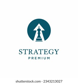 king chess icon inside circle. strategy design logo symbol or pictogram. Flat style.