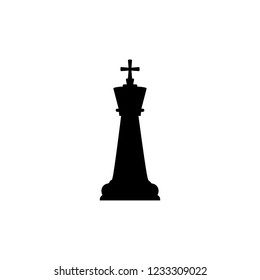 King chess icon. Vector illustration, flat design.