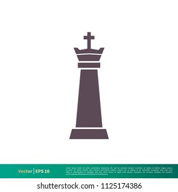King Chess Icon Vector Logo Template Illustration Design. Vector EPS 10.