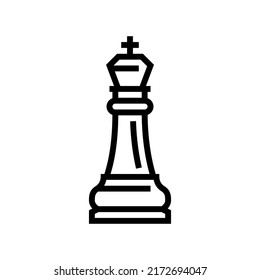 king chess line icon vector. king chess sign. isolated contour symbol black illustration