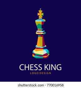 king chess Logo. chess logo. colorfully icon logo. Creative Logo