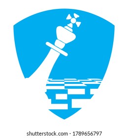king chess logo design vector template