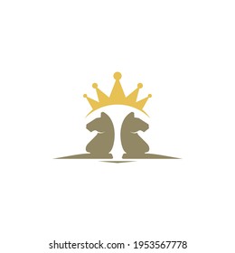 King Chess logo design vector illustration, Creative Chess logo design concept template, symbols icons