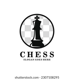 King chess logo design vector illustration