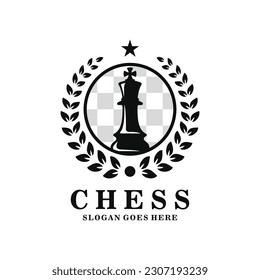 King chess logo design vector illustration