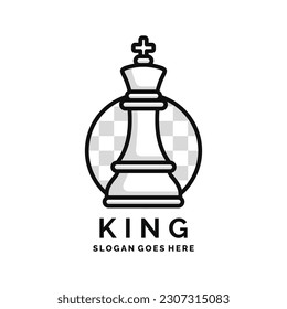 King chess logo design vector illustration