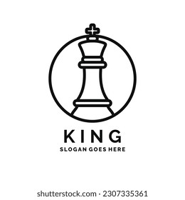 King chess logo design vector illustration