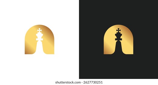King Chess Logo Design Vector