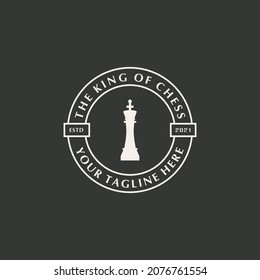 The king of chess logo. Vector illustration design template