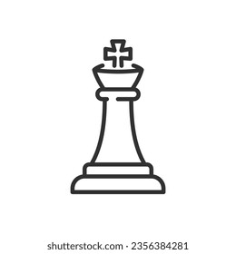 King, chess piece, linear icon. Line with editable stroke