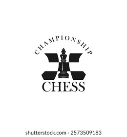 King Chess Piece Logo Vector Design Illustrations