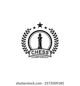 King Chess Piece Logo Vector Design Illustrations