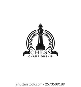 King Chess Piece Logo Vector Design Illustrations