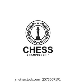 King Chess Piece Logo Vector Design Illustrations