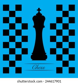 The king chess piece on blue background vector illustration eps10