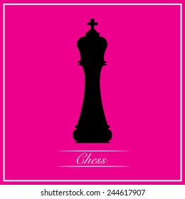 The king chess piece on pink background vector illustration eps10
