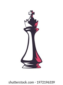 king chess piece on white background