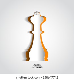 King Chess Piece From Paper - Vector Illustration