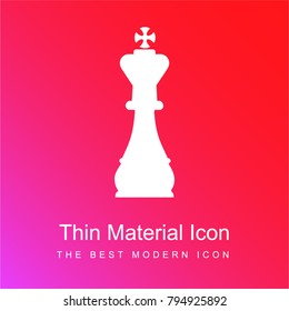 King chess piece shape red and pink gradient material white icon minimal design
