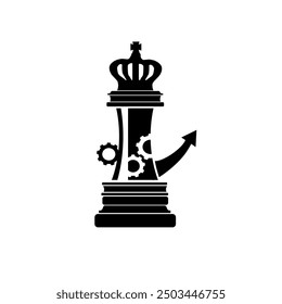 king, chess piece, strategy - vector icon