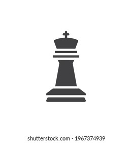 King chess piece vector icon. filled flat sign for mobile concept and web design. King figure glyph icon. Symbol, logo illustration. Vector graphics