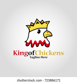 King Of Chickens Logo Vector Ilustration. Eps 10