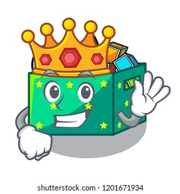 King children toy boxes isolated on mascot