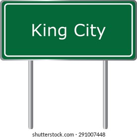 King City , California, road sign green vector illustration, road table, USA city