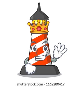 King classic cartoon lighthouse of red