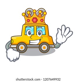 King clockwork toy car isolated on mascot