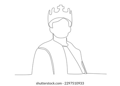 A king from a close view. King one-line drawing