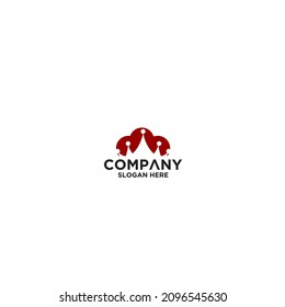 King Cloud Line Logo With Cloud And Crown Vector Design sign