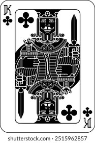 A king of clubs card design from a playing cards deck pack 