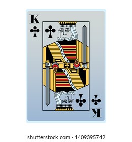 king of clubs card icon cartoon vector illustration graphic design