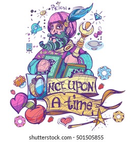 King of clubs in pastel Goth style.