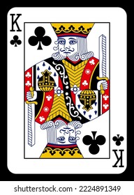 King of Clubs playing card - Classic design.