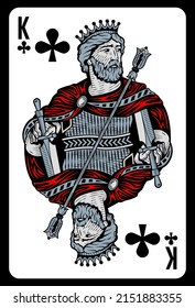 King of Clubs playing card - Greece original design.